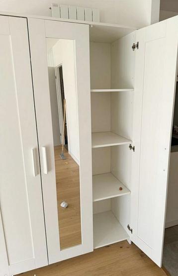 Armoire blanche IKÉA 3 portes avec miroir, Enlèvement ou Envoi, Utilisé