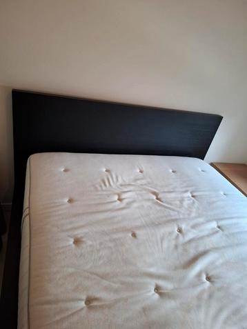 lit double avec sommier à lattes et matelas réglables, Enlèvement, Comme neuf, Noir, Réglable