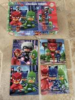 Vier puzzels van PJ Masks van 25, 12, 16 en 20 stuks, Kinderen en Baby's, Ophalen of Verzenden, 10 tot 50 stukjes, Zo goed als nieuw