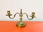 Zeer mooie vintage bronzen kandelaar met 2 lampjes., Ophalen of Verzenden, Koper of Brons