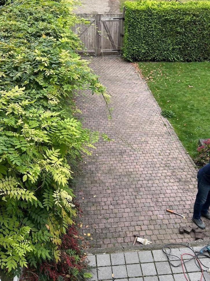 Roze grijze betonklinkers 11x11x6 cm, Tuin en Terras, Tegels en Klinkers, Gebruikt, Klinkers, Beton, 10 m² of meer, Ophalen