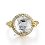 Nieuwe ring, 4 karaat, Handtassen en Accessoires, Ringen, Verzenden, Wit, Nieuw, 17 tot 18