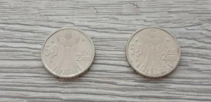 Set van 2 herdenkingsmunten — 50 frank „Euro 2000", Postzegels en Munten, Munten | België, Ophalen of Verzenden