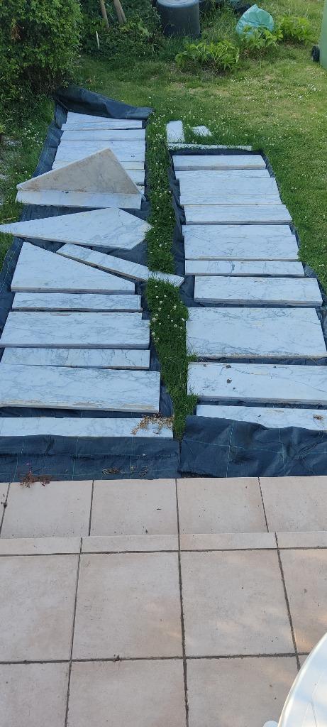 Trap natuursteen witte marmer, Doe-het-zelf en Bouw, Ladders en Trappen, Gebruikt, Trap, 2 tot 4 meter, Ophalen