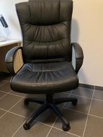 Bureaustoel met zwart leder - verstelbaar, Zo goed als nieuw, Ophalen