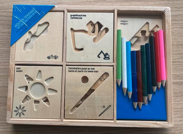 Houten tekenset, Hobby en Vrije tijd, Tekenen, Nieuw, Potlood of Stift, Ophalen of Verzenden
