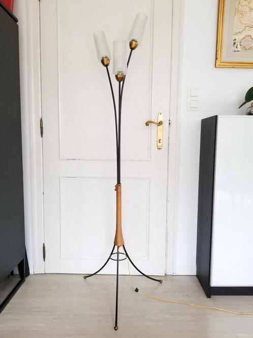 Lampadaire sputnic des années 60 de grand-père., Maison & Meubles, Lampes | Lampadaires, Comme neuf, Verre, Métal, Enlèvement