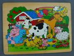 Puzzel boerderij hout 12 stukjes 30 x 22 cm, Kinderen en Baby's, Speelgoed | Kinderpuzzels, 10 tot 50 stukjes, Van hout, Gebruikt