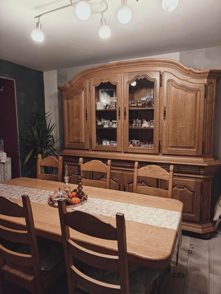Salle à manger chêne massif, Maison & Meubles, Dénudé, Enlèvement