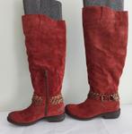 182C* EXIT Superbes bottes rouges cuir (39), Comme neuf, Exit, Rouge, Envoi