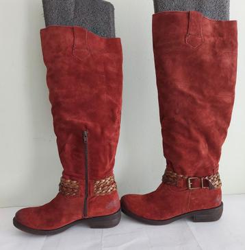 182C* EXIT Superbes bottes rouges cuir (39), Rouge, Exit, Comme neuf, Bottes hautes