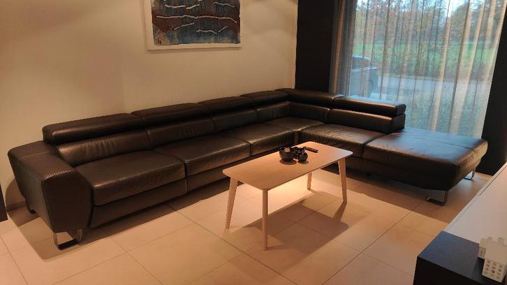 Salon - hoeksalon - zetel - zithoek met elektrische relax, Huis en Inrichting, Zetels | Complete zithoeken, Zo goed als nieuw