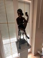 Prachtige artdeco dame 60 cm hoog, Antiek en Kunst, Ophalen, Brons