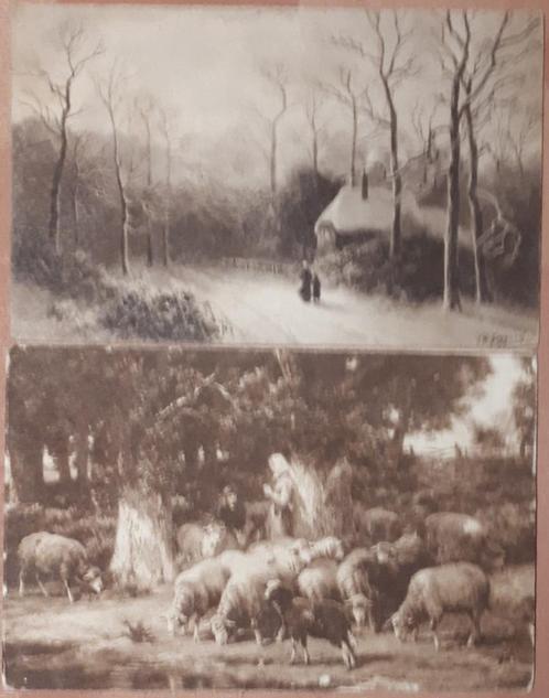 2 Vintage CHROMO / Postkaarten  : CHOCOLAT L'AIGLON, Verzamelen, Foto's en Prenten, Zo goed als nieuw, Prent, Natuur, Voor 1940