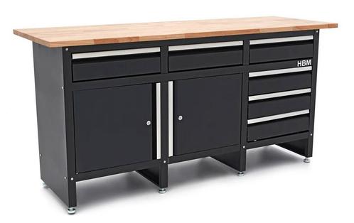 Werkbank Met 6 Laden 2 Deuren en Massief Houten Werkblad, Doe-het-zelf en Bouw, Werkbanken, Nieuw, Ophalen
