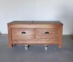 Showroommodel Teak TV Meubel 110 cm, Ophalen, 100 tot 150 cm, Teakhout, Zo goed als nieuw