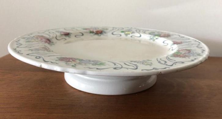 Antieke dessert schotel op voet ( Royal Cauldon) Engeland, Antiek en Kunst, Antiek | Schalen, Ophalen of Verzenden