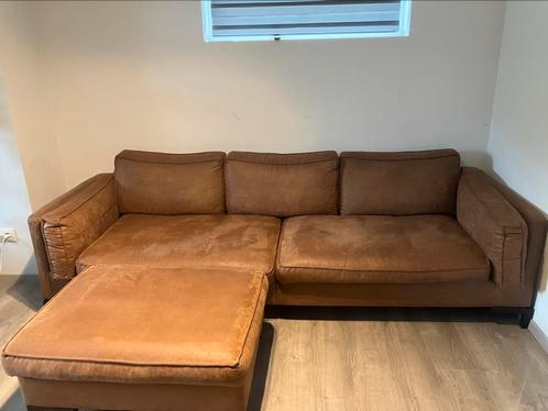 Zetel in semi leer, Huis en Inrichting, Zetels | Complete zithoeken, Zo goed als nieuw, Leer, Ophalen