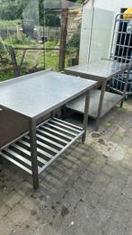 2 tables de travail en acier inoxydable, Utilisé, 70 à 120 cm, Enlèvement ou Envoi