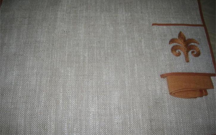 1 linnen tafelonderlegger + servet/ Nieuw, Huis en Inrichting, Keuken | Textiel, Nieuw, Ophalen of Verzenden