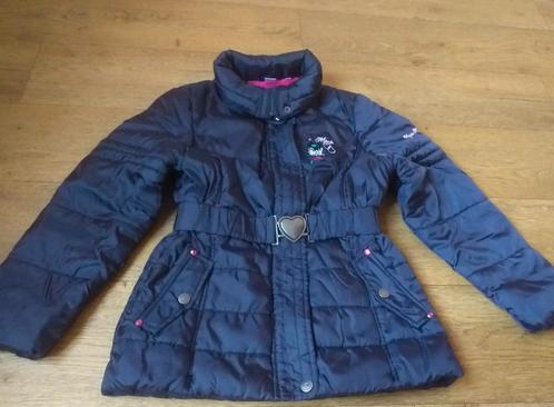 Gewatteerde jas donkerblauw 134 Minnie Mouse, als nieuw, Kinderen en Baby's, Kinderkleding | Maat 134, Zo goed als nieuw, Meisje