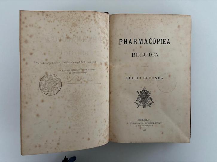 Pharmacopoea Belgica Editio Secunda + Supp Latin/Frans 1885, Antiek en Kunst, Antiek | Boeken en Manuscripten, Ophalen of Verzenden
