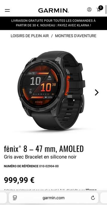 Smartwatch - Garmin - Fēnix 8 beschikbaar voor biedingen