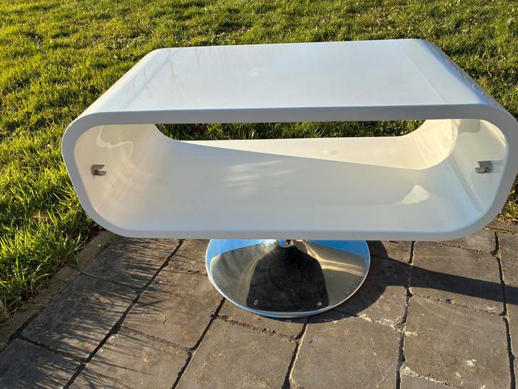 Design salontafel 0,80m wit zgan, Huis en Inrichting, Tafels | Salontafels, Zo goed als nieuw, Ophalen