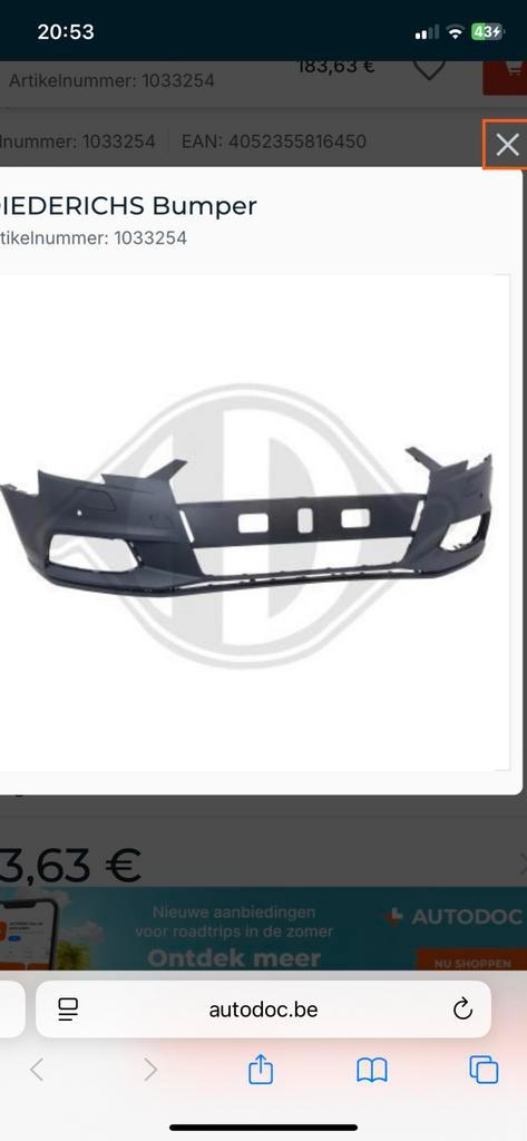 Audi a3 voorbumper, Auto-onderdelen, Carrosserie, Bumper, Audi, Voor, Ophalen