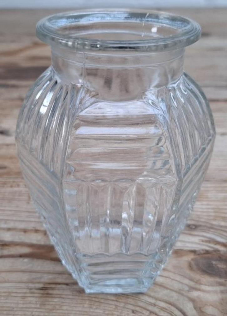 Frans Art Deco hyacint vaasje met mooi ribbel reliëf, Antiek en Kunst, Curiosa en Brocante, Ophalen of Verzenden