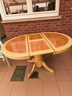 Ronde of ovale tafel bruin met mooie stenen, Huis en Inrichting, Zo goed als nieuw, Ophalen