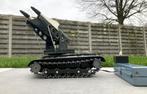 Blikken speelgoed tank MS-58 met raketlanceerder, Antiek en Kunst, Ophalen of Verzenden