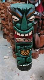 Tiki totem en bois de cocotier 100 cm coloré, Antiek en Kunst, Ophalen of Verzenden