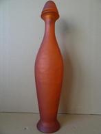 Vaas vintage oranje rode vaas glazen vaas glazen fles 42cm, Huis en Inrichting, Woonaccessoires | Vazen, Minder dan 50 cm, Glas