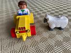 Duplo tractor, met boer en schaap ( vintage ), Duplo, Gebruikt, Verzenden, Losse stenen