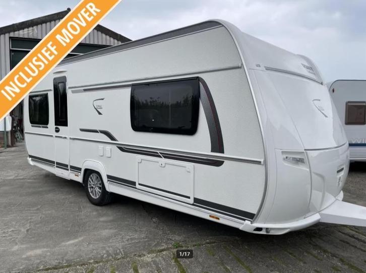 Fendt Opal 560 SG 2021 + Mover, Caravans en Kamperen, Caravans, Particulier, tot en met 4, 1250 - 1500 kg, Rondzit, Fendt, 2 aparte bedden
