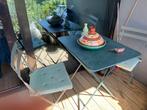 Tuinmeubelen  : bistrotafel en bijhorend bistro stoelen, Inox, Gebruikt, Tuinset, Eettafel