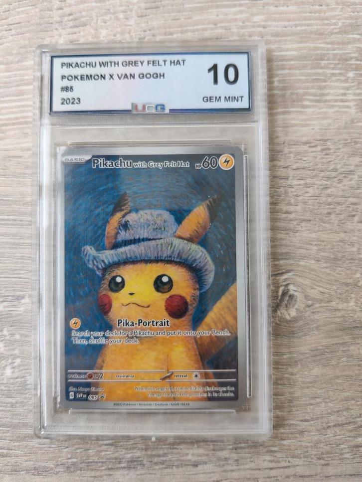 Pikachu with Grey Felt Hat – Grade 10 (Gem Mint), Hobby en Vrije tijd, Verzamelkaartspellen | Pokémon, Verzenden