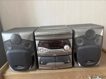 Philips mini hifi stereoketen cd cassette radio, Philips, Lecteur CD, Comme neuf, Enlèvement