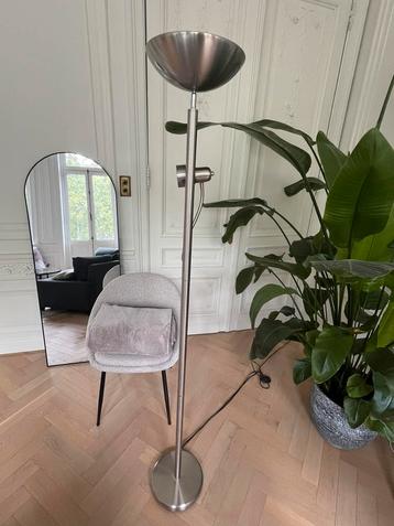 Lampadaire argenté, Enlèvement, Comme neuf, Métal, 150 à 200 cm
