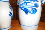 Lot pichet et 3 gros pots en grès bleu, Maison & Meubles, Enlèvement, Utilisé, Autres matériaux, Autres styles