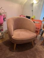 Mooie roze velvet fauteuil, Huis en Inrichting, Fauteuils, Ophalen, Zo goed als nieuw
