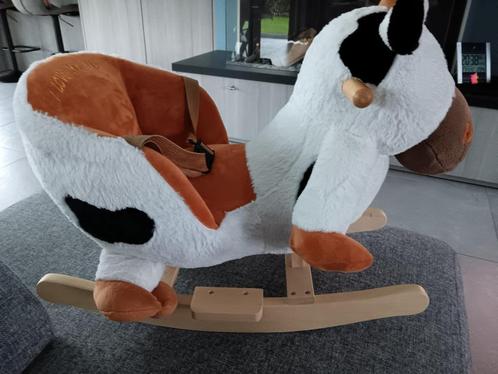 HOUTEN Schommel koe met geluid, Kinderen en Baby's, Speelgoed | Hobbelfiguren, Zo goed als nieuw, Ophalen