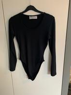 zwarte stretch body met fijne ribbel & lange mouwen: maat 38, Ophalen of Verzenden, Zo goed als nieuw, Maat 38/40 (M), Zwart