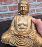 Vintage koperen Boeddha beeld- zwaar, Ophalen of Verzenden, Zo goed als nieuw