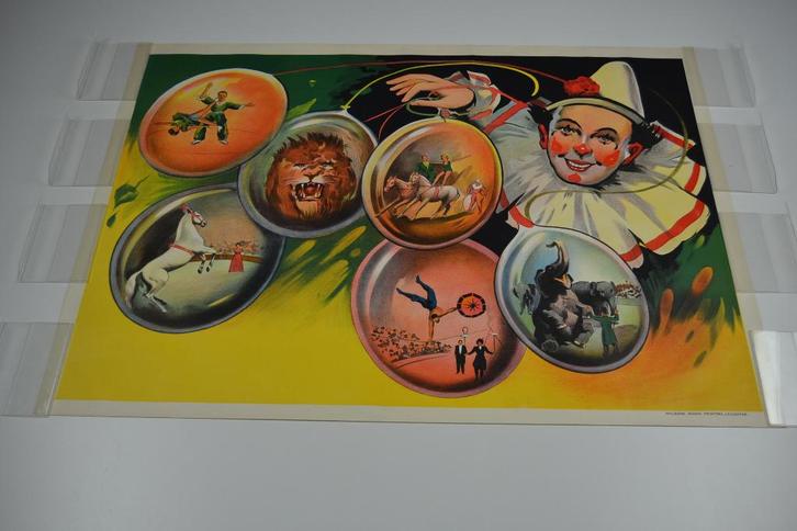 Oude Litho Circus Poster Willsons Leicester England, Verzamelen, Merken en Reclamevoorwerpen, Ophalen of Verzenden