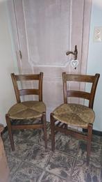 2 antieke boerenstoelen, Huis en Inrichting, Stoelen, Riet of Rotan, Gebruikt, Ophalen