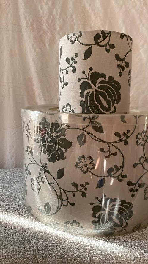 Donkergrijze bloemenhanger en lampenkap op muisgrijs, Huis en Inrichting, Lampen | Hanglampen, Nieuw, Ophalen