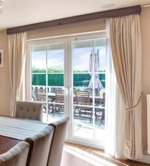 Luxegordijnen Beige (champagne) - h 2.10 - meerdere breedtes, Huis en Inrichting, Stoffering | Gordijnen en Lamellen, Zo goed als nieuw