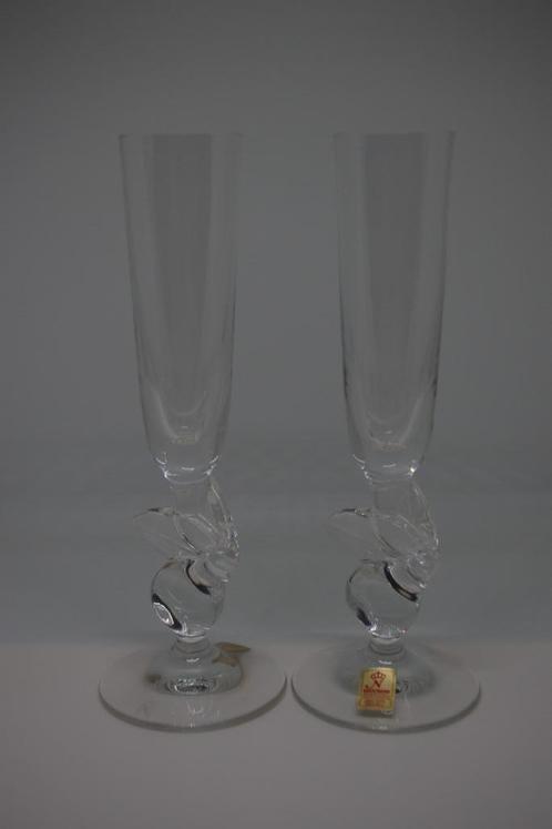 2 vases Nachtmann Bleikristal avec autocollants et gravés, Collections, Porcelaine, Cristal & Couverts, Comme neuf, Autres types